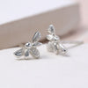 Clustdlysau Styd Arian | Sterling Silver Stud Earrings - Little Bee