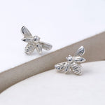 Clustdlysau Styd Arian | Sterling Silver Stud Earrings - Little Bee