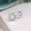 Clustdlysau Arian | Sterling Silver Earrings - Sunburst