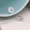 Clustdlysau Arian | Sterling Silver Earrings - Sunburst