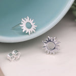Clustdlysau Arian | Sterling Silver Earrings - Sunburst