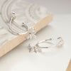 Clustdlysau Arian | Sterling Silver Earrings - Bee on Half Hoop