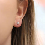 Clustdlysau Arian | Sterling Silver Earrings - Rose