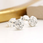 Clustdlysau Arian | Sterling Silver Earrings - Rose