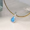 Cadwen Arian | Silver Necklace - Blue Opal Teardrop