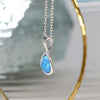 Cadwen Arian | Silver Necklace - Blue Opal Teardrop