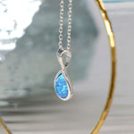 Cadwen Arian | Silver Necklace - Blue Opal Teardrop
