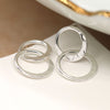 Clustdlysau Styd Arian | Sterling Silver Stud Earrings - Double Hoop