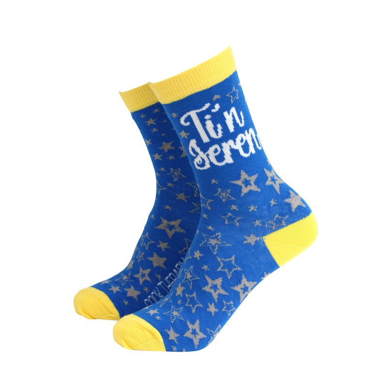 Sanau Bambŵ Merch - Ti'n Seren | Womens Bamboo Socks - You're a Star