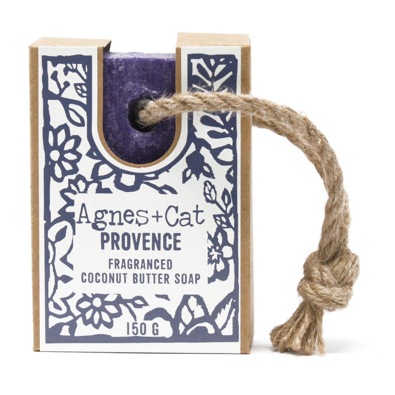 Sebon ar Gortyn | Agnes & Cat Soap on a Rope – Provence