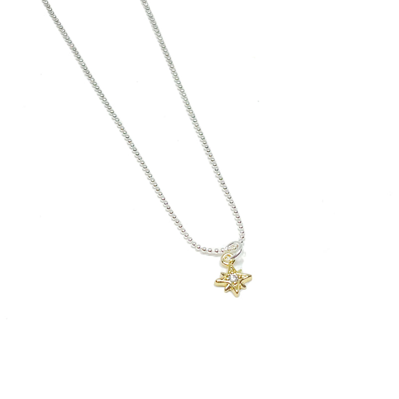 Cadwen Seren Ddisglair Plentyn - Aur | Children’s Sparkly Star Necklace – Gold