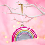 Addurn Gwydr | Glass Bauble - Pastel Rainbow