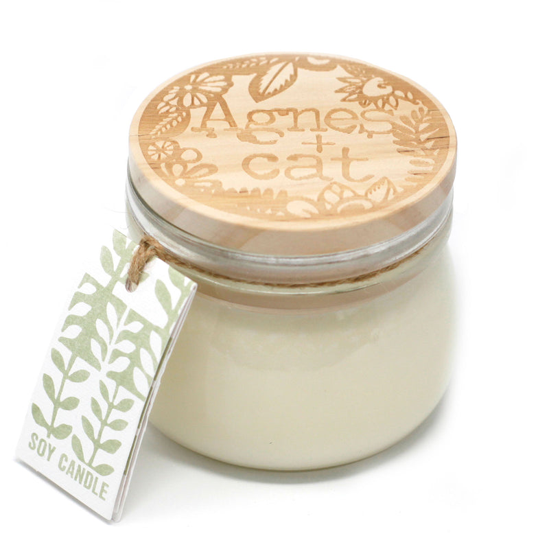 Cannwyll Ffigys Gwyn | Agnes & Cat White Fig Soy Wax Jar Candle