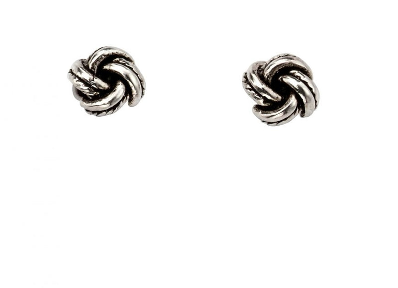 Clustdlysau Styd Arian | Sterling Silver Stud Earrings - Knot