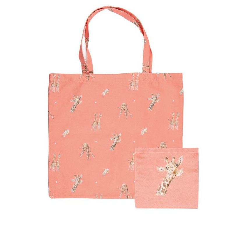 Bag Siopa Jiraff | Wrendale Foldable Shopping Bag - Giraffe