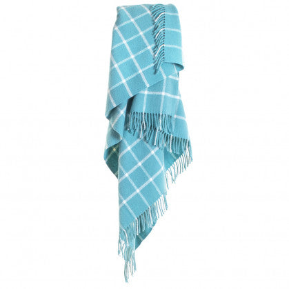 Carthen Wlân Cymreig - Siec Gwyrddlas | Welsh Wool Blanket - Spearmint Check
