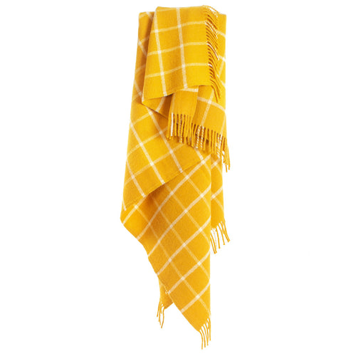 Carthen Wlân Cymreig - Siec Melyn | Welsh Wool Blanket - Yellow Check