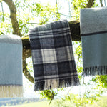 Carthen Wlân Cymreig - Bwthyn Llwyd | Welsh Wool Blanket - Cottage Grey