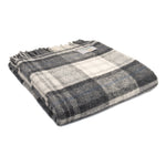 Carthen Wlân Cymreig - Bwthyn Llwyd | Welsh Wool Blanket - Cottage Grey