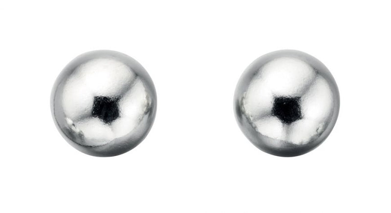 Clustdlysau Styd Arian | Silver Stud Earrings - Polish Ball
