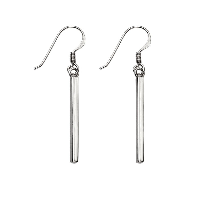 Clustdlysau Arian | Sterling Silver Earrings - Bar Drop