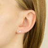 Clustdlysau Styd Arian | Sterling Silver Stud Earrings - CZ Heart Stud