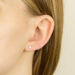 Clustdlysau Styd Arian | Sterling Silver Stud Earrings - CZ Star Stud