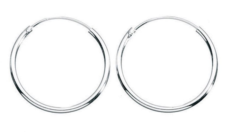 Clustdlysau Arian | Sterling Silver Earrings - 20mm  Hoops