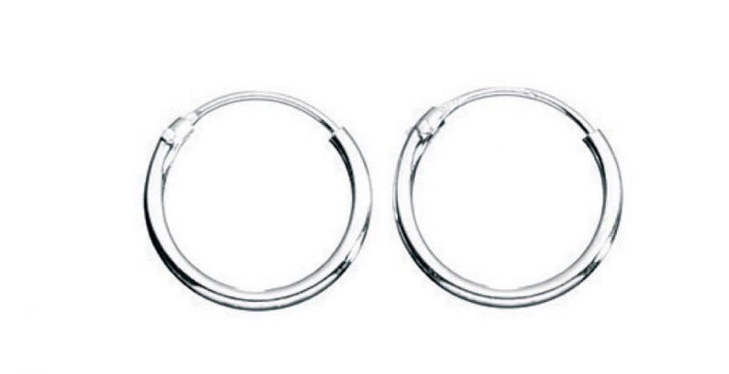Clustdlysau Arian | Sterling Silver Earrings - 12mm  Hoops