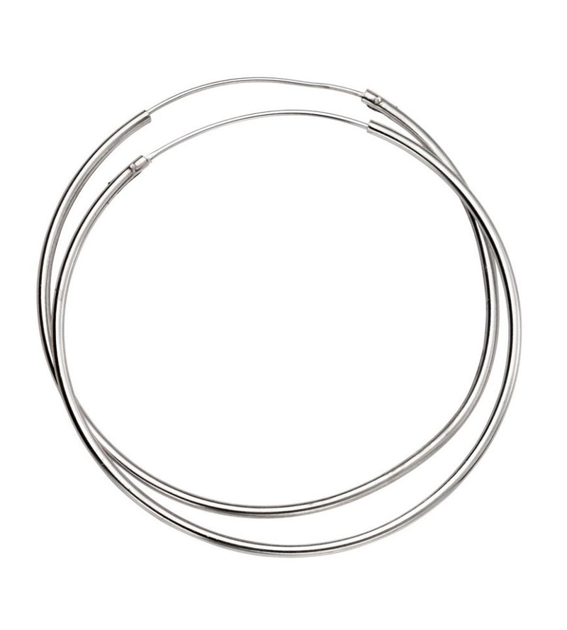 Clustdlysau Arian | Sterling Silver Earrings - 52mm  Hoops