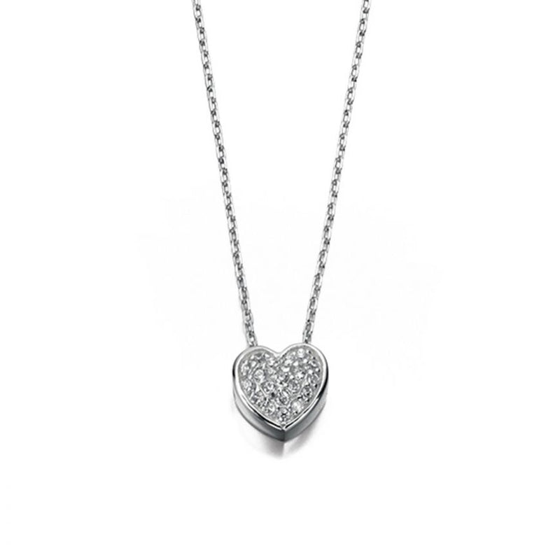 Cadwen Arian | Silver Necklace - Pave Heart
