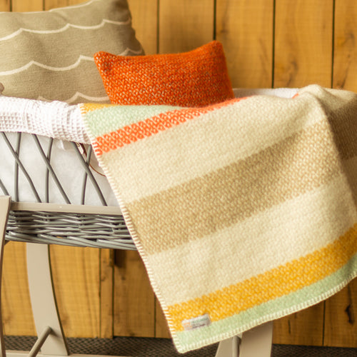 Blanced Pram Tweedmill - Gwanwyn | Tweedmill Pram Blanket - Stripe Spring
